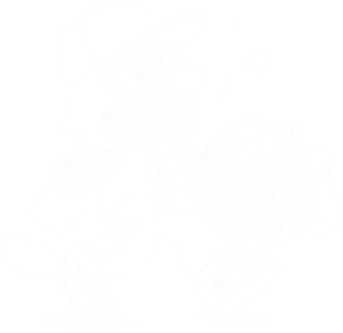 Hip Hop Cat - hiphop, streetwear, urban, cat, music, rapper, rap, boombox, radio, dj, breakdance, bboy, graffiti, retro, vintage, oldschool, classic, street, cute, kawaii, animal, feline, illustration, graphic, monochrome, black, nostalgia, culture, style, vinyl